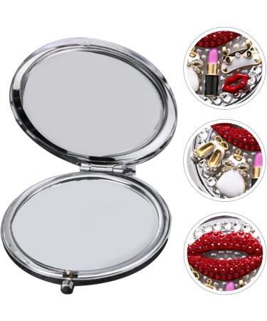Beaupretty Round Compact Mirror with Rhinestone Red Lips and High Heels Design - Portable Mini Makeup Mirror for Women and Girls - Buy Online on SooperMarket.com