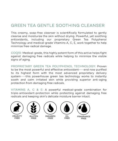 Replenix Green Tea Gentle Soothing Cleanser - 6.7 oz - Sensitive Skin Face Wash - Buy Online on SooperMarket.com