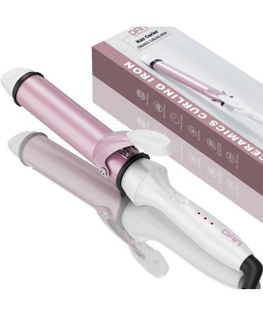 DAN Curling Iron Hair Curling Iron Curling Iron 1 1/4 inch Long Barrel Curling Iron Travel Curling Iron Dual Voltage Curling Iron White