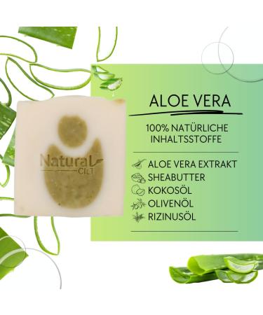 3x Natural Aloe Vera Soap - 100% Handmade No Harmful Ingredients - Certified Shower Gel for All Skin Types - 100g | Natural Skincare Essentials - Buy Online on SooperMarket.com