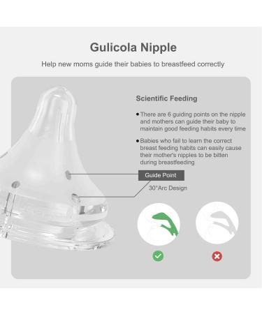 Gulicola Natural Glass Baby Bottle Gift Set - 3 oz & 5 oz, Extra Slow Flow Nipple, 0-3 Months - 4 Pack, Black/White Unisex - Buy Online on SooperMarket.com