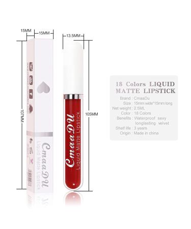 Bonnie Choice Store 18PCS Matte Liquid Lipstick Set Long-Lasting Nude Shades | Waterproof & High Pigmented Lip Gloss Set for Women - Buy Online on SooperMarket.com