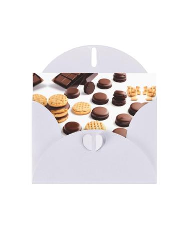 Cookies Food Chocolate Chip Biscuits Pearl Paper Greeting Card - Double-Sided Pearl Effect with Suitable for Various Occasions Cookies Food Chocolate Chip Biscuits One Size