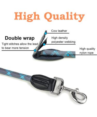 Adjustable 2.6m Dog Leash - Reflective Multifunctional Nylon for Walking Running & Training - Red & Gray - Buy Online on SooperMarket.com