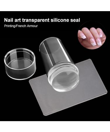 Nail Art Stickers & Stamper Set - Women's Party Decor Transparent Silicone Manicure Tools for Professionals - Buy Online on SooperMarket.com