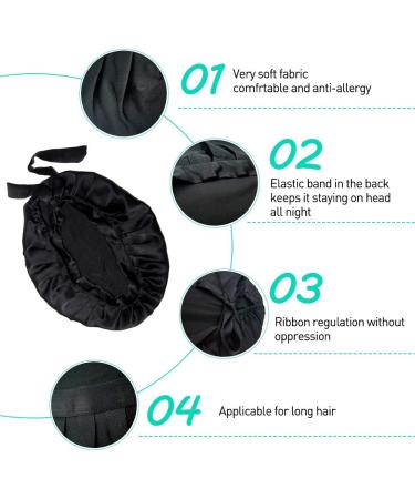 Hinataa 100% Mulberry Silk Sleeping Cap for Women - Hair Protection & Beauty Headgear - Comfortable Elastic Band - Brown & Black - One Size - Buy Online on SooperMarket.com