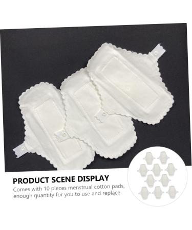 Healeved 10pcs Washable Menstrual Cloth Panties - Ultra Thin Menstrual Panty Liners for Women - White Cotton Napkin Bamboo Fabric Tape - Buy Online on SooperMarket.com