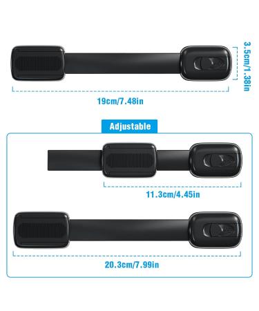 Echocube 8-Piece Child Cabinet Locks - Adjustable Baby Drawer Locks with 3M Glue - No Drilling Safety Locks for Cupboards & Refrigerators - Black FB046 - Buy Online on SooperMarket.com