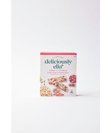 Deliciously Ella Cashew & Cranberry Bars - Gluten-Free Vegan Snack (12x40g) - Buy Online on SooperMarket.com