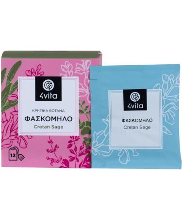 Greek Herbal Tea Sage by 4Vita (12 sachets) - Buy Online on SooperMarket.com