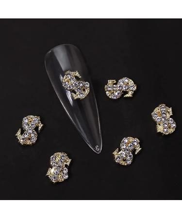 RUNRAYAY 40Pcs 3D Dollar Sign Nail Art Charms with Rhinestones Gold Nail Studs Diamonds for Nail Art Accessories Retro Nail Jewelry Decoration for DIY Crafts Nail Decor - Buy Online on SooperMarket.com