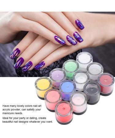 12 Colors Acrylic Powder Set - Crystal Nail Art Decoration for Studios & Home | Builder Manicure Accessories - Buy Online on SooperMarket.com