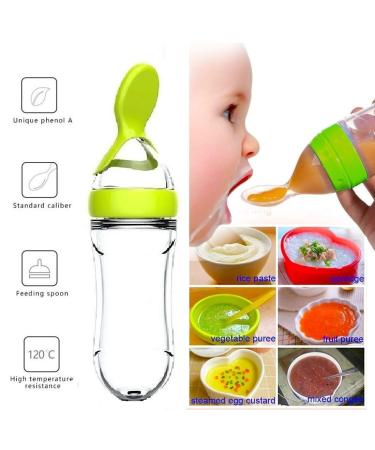 Baby Food Feeder 2 Pack Fruit Pacifier Set | 6 Silicone Pacifiers | Dispensing Spoon | Baby Feeding Set in Green - Buy Online on SooperMarket.com