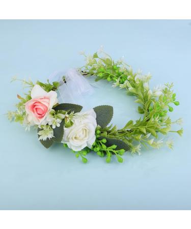 Wiwpar Boho Flower Wreath Headpiece - Maternity Birthday Bridal Halo Hair Accessory for Women & Girls - Green Leaf Bohemian Fairy Flower Headband (Style4 - Buy Online on SooperMarket.com