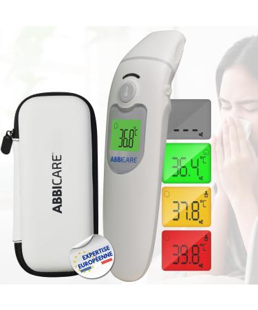 Abbicare multifunctional ear thermometer with bag |Special mode for babies very precise and fast 1 second contactless |Professional infrared thermometer for bathroom milk surface