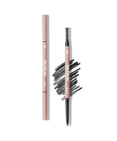 Eyebrow Pencil Waterproof  Retractable Dual-Sided Black Brow Defining Pen  Ultra Slim Eye Brow Filler for Natural-Looking Brows  Black  YES.EYE DO