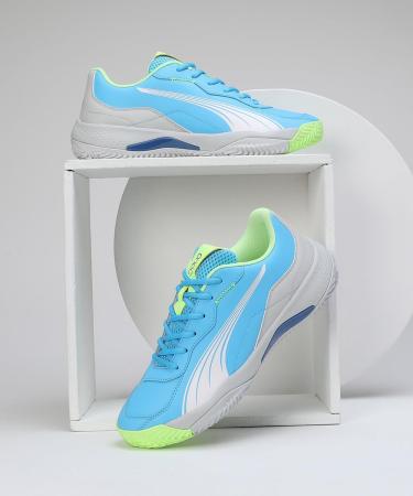 PUMA Unisex Nova Smash Tennis Shoe 44 EU - Luminous Blue Puma White & Glacial Gray - International Shipping Available - Buy Online on SooperMarket.com