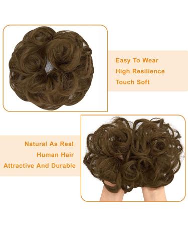 OMGREAT 2PCS Thick Updo Messy Hair Buns Curly Wavy Ponytail Extensions - Ginger Brown Mix Bleach Blonde - Buy Online on SooperMarket.com
