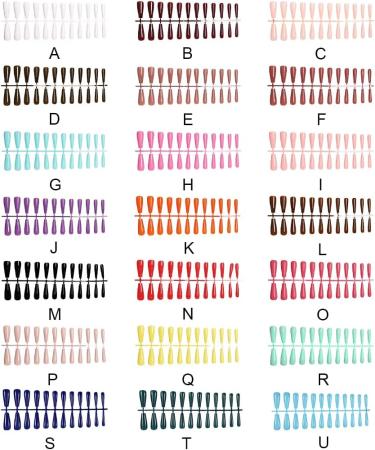 Dajidafu Coffin Nail Set Glossy Classic Scratch Resistant Press-on Fingernails Strong Viscosity Trend Manicure Stickers Type 14 - Buy Online on SooperMarket.com