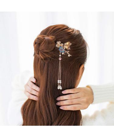 Minkissy Chinese Hair Stick 1 Pair of Retro Flower Hair Chopsticks Hairpin Japanese Chignon Pin Vintage Hair Accessories - Buy Online on SooperMarket.com