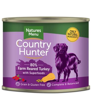 Natures Menu Country Hunter Dog Farm-Reared Turkey with Superfoods Tins 6x600g
