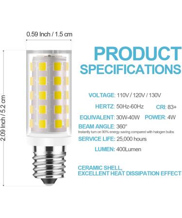 Yucclim No Flicker Double-Sided Mirror Bulb 40W Equivalent - Natural White | Fits Conair & Jerdon Makeup Mirror | 1PCS - Buy Online on SooperMarket.com