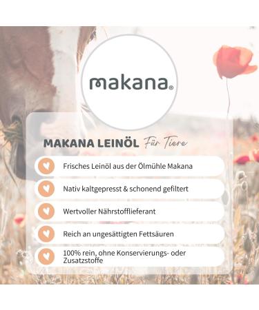 Buy Makana Linseed Oil for Animals - 100% Pure Cold-Pressed 500ml Dosing Bottle - International Shipping - Buy Online on SooperMarket.com