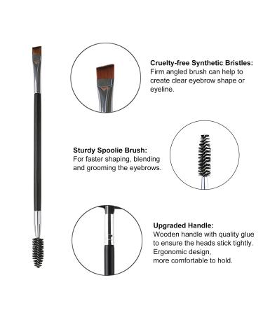 BLEGGEIT Pro Eyebrow Brush and Comb Set Steel Brow Brush, Metal Eyelash Brush, Spoolie Brush, and Angled Brow Brush for Precision Application and Defining Shape (1 PC) - Buy Online on SooperMarket.com