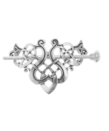 minkissy Celtic Hair Clips Metal Viking Hair Pin Renaissance Accessories for Women Silver