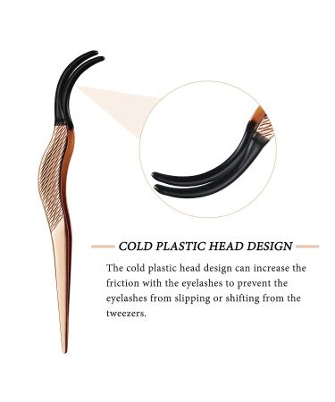 Stainless Steel Cluster Lash Tweezers Set - Rose Gold 2pcs DIY Eyelash Applicator Tool for Easy Application and Removal of False Lashes - Buy Online on SooperMarket.com