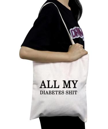 Diabetic Tote Bag - Funny Diabetic Gifts for Emergency Patients | Canvas Shoulder Bag for Diabetic Supplies - Buy Online on SooperMarket.com