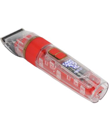 Buy Transparent Electric Hair Clipper | Hair Cutting Kit with 4 Guided Combs - Rechargeable & Ergonomic - Ideal for Salon Use (Red - Buy Online on SooperMarket.com