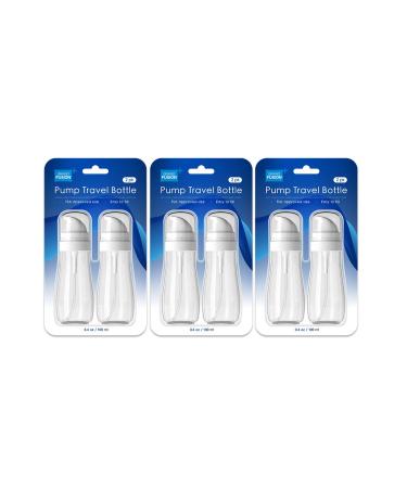 Grand Fusion TSA Approved 3.4 Oz Travel Bottles for Toiletries Travel Pump Bottles for Gradual Pumping of Lotion Skin Cream and More Clear 100 ml Pack of 6 6 Count