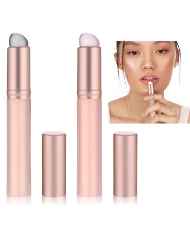 2 Pcs Silicone Lip Brush Lipstick Applicator Brush with Cap Reusable Lip Mask Balm Applicator Silicone Lip Applicator for Lipstick Lip Balm Lip Gloss Lip Stick and Concealer Lip Scrub Brush Tool Half cut head