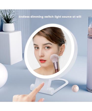Ruuizksa 10X Magnifying Makeup Mirror with Lights and Magnification 3 Colors Desktop LED Mirror and Vanity Mirror for Travel - Buy Online on SooperMarket.com
