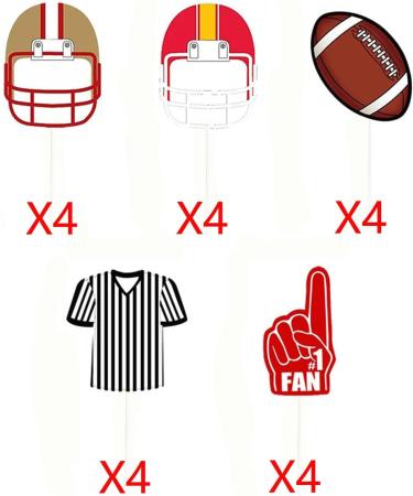 20Pcs American Football Cupcake Topper Rugby Ball Cupcake Topper Super Rugby Sports Theme Cake Decorations For Baby Shower Birthday Party Supplies - Buy Online on SooperMarket.com