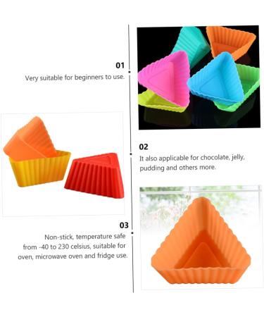 MAGICLULU 20pcs Triangle Muffin Cup Candle Molds Paper Cups Silicone Molds DIY Baking Mold Silicone Cake Molds Muffin Cake Mold Muffin Cupcake Mold Mini Silica Gel Baking Cup - Buy Online on SooperMarket.com