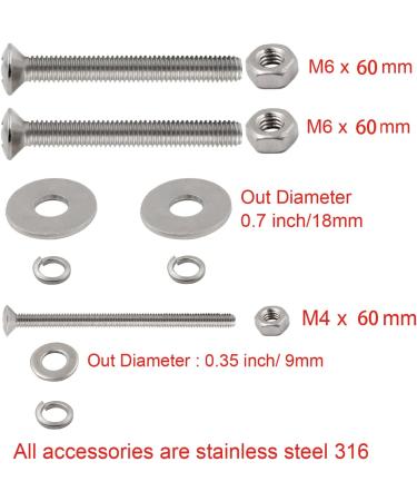 Shenghuiss 5 Stainless Steel Boat Flip Up Cleat - 2 Pcs | Deck Flush Mount Mooring Rope Cleat with Fasteners - Buy Online on SooperMarket.com
