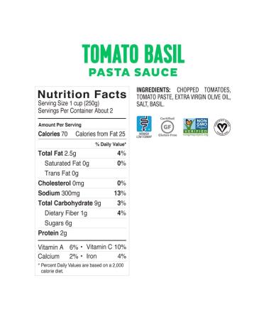 Fody Food Co. Tomato Basil Pasta Sauce 19.4oz - Low FODMAP & Gluten-Free - Buy Online on SooperMarket.com