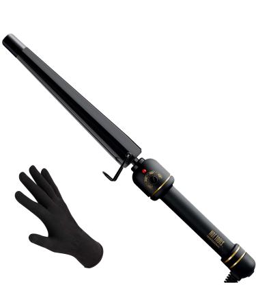 HOT TOOLS Professional Black Gold XL Tapered Curling Wand for Long Lasting Curls or Waves, 1 1/4 Inches 1 Count (Pack of 1) Tapered Barrel