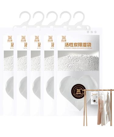 Moisture Remover for Rooms | Cabinet Moisture Absorber 4.58 oz | Heart-Shaped 130g | 5 Bags of Effective Drying Agents - Buy Online on SooperMarket.com