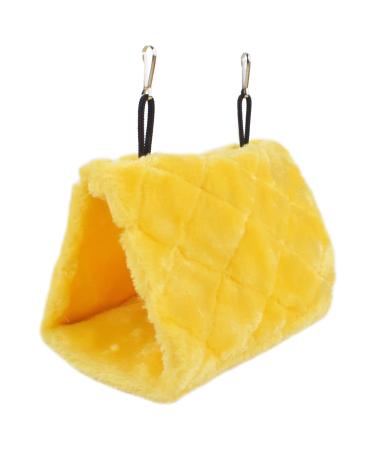 Pesp Plush Pet Bird Hut Nest Hammock Hanging Cage Warm Nest Happy Snuggle Cave Tent (Yellow(Medium)) Medium Yellow