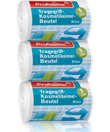 Profissimo Cosmetic Waste Bags with Handle - 5L Pack of 3 Recyclable PE | Eco-Friendly Disposal Solutions - Buy Online on SooperMarket.com
