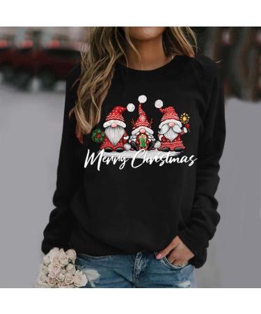 Women's Christmas Sweatshirt Snowman Penguin Print O-Neck Raglan Pullover Comfy Warm Xmas Jumper - Buy Online on SooperMarket.com