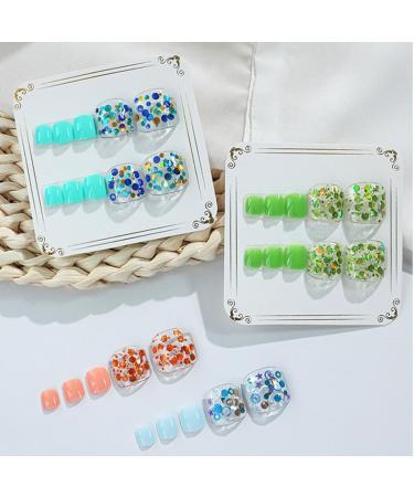 Ruarby Acrylic Press on Nails Square Fake Nails Colorful Striped Glues on Nails False Nails Stick on Nails for Women Girls - Buy Online on SooperMarket.com