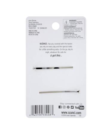 Scunci Marquis Silver Cubic Zirconia Bobby Pins - 2-Piece Set - Buy Online on SooperMarket.com