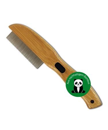 BAMBOO GROOM FLEA COMB I Flea comb with 77 rotating Pins I comb from bamboo for the distribution of flea remedies i dog brush for each fur i brush for sensitive areas i flea comb for cats & dogs flea comb with 77 rotating pins