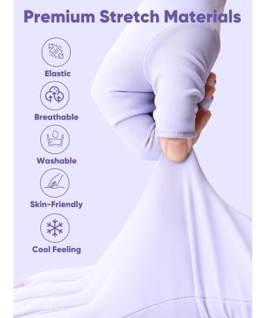 Premium UV Protection Gel Manicure Gloves - Fingerless Anti UV Gloves for Nail Lamp & Skin Care - Light Purple - Buy Online on SooperMarket.com