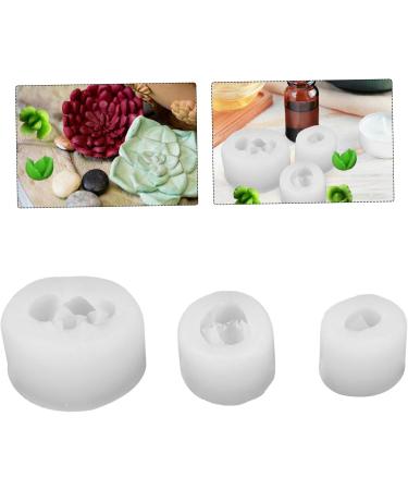 3pcs Silicone Mold Candle Molds Soap Mold Simulation Succulent Plants Molds Aromatherapy Candle Mold Handmade Soap Making Mold Scented Candle Mold Silica Gel Epoxy Abrasives Transparent 4.9X4.5X2.9CM - Buy Online on SooperMarket.com