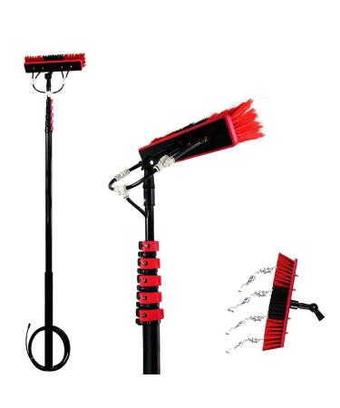 Window Cleaning Pole Extendable Cleaning Equipment Water Fed Pole Kit for Roof Photovoltaic Panel Telescopic Cleaning Brush 55cm Brush Head 6M/21FT